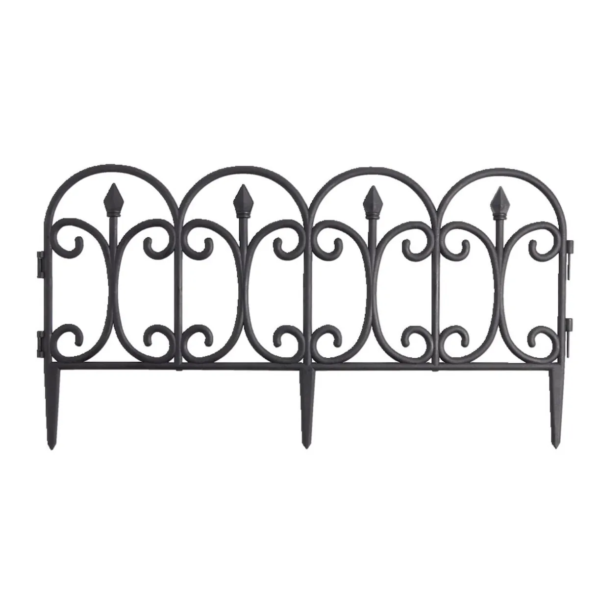 Bordure de jardin x4 plastique style fer forgé noir 50xH33cm < Gifi Best