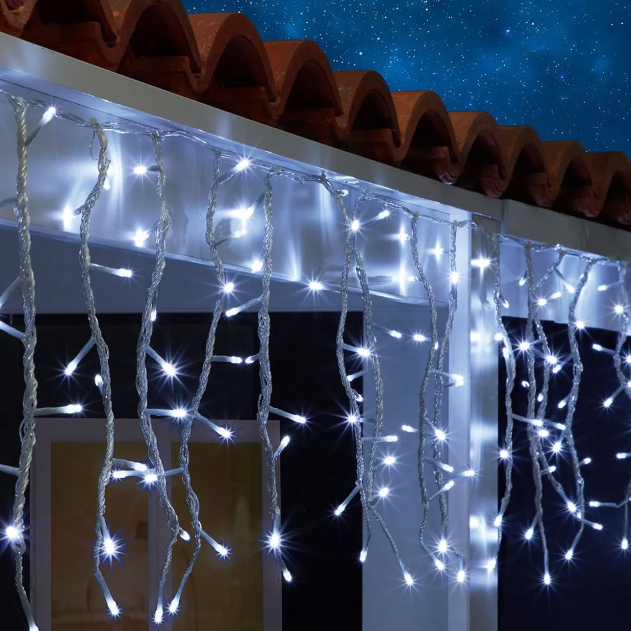 Bordure de toit lumineuse extérieur 192 LED blanches