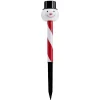 Borne solaire 1 LED Noël rouge et blanc H35cm (2 modèles)