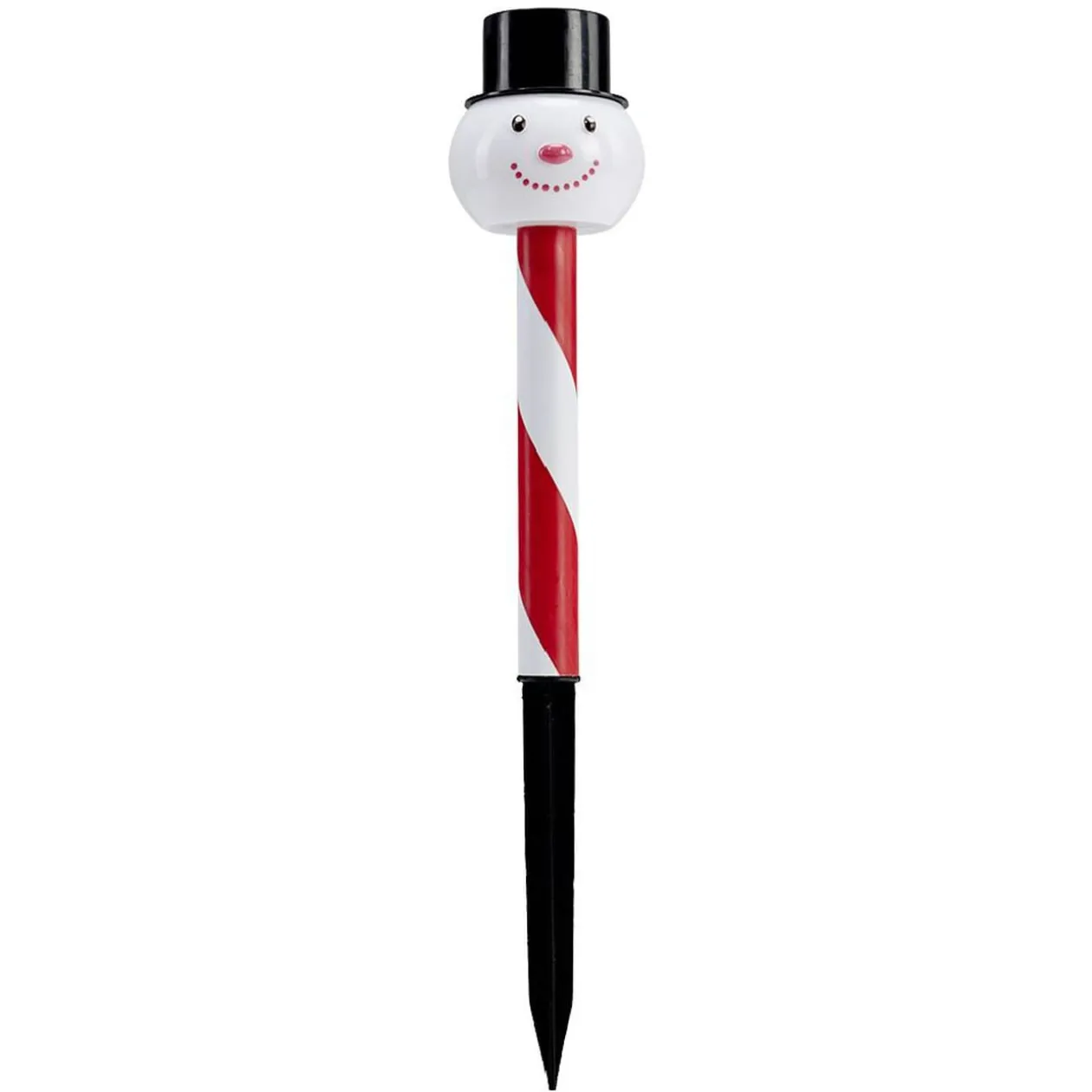 Borne solaire 1 LED Noël rouge et blanc H35cm (2 modèles)