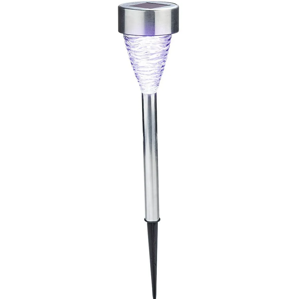 Borne solaire led à planter en inox argent ou or