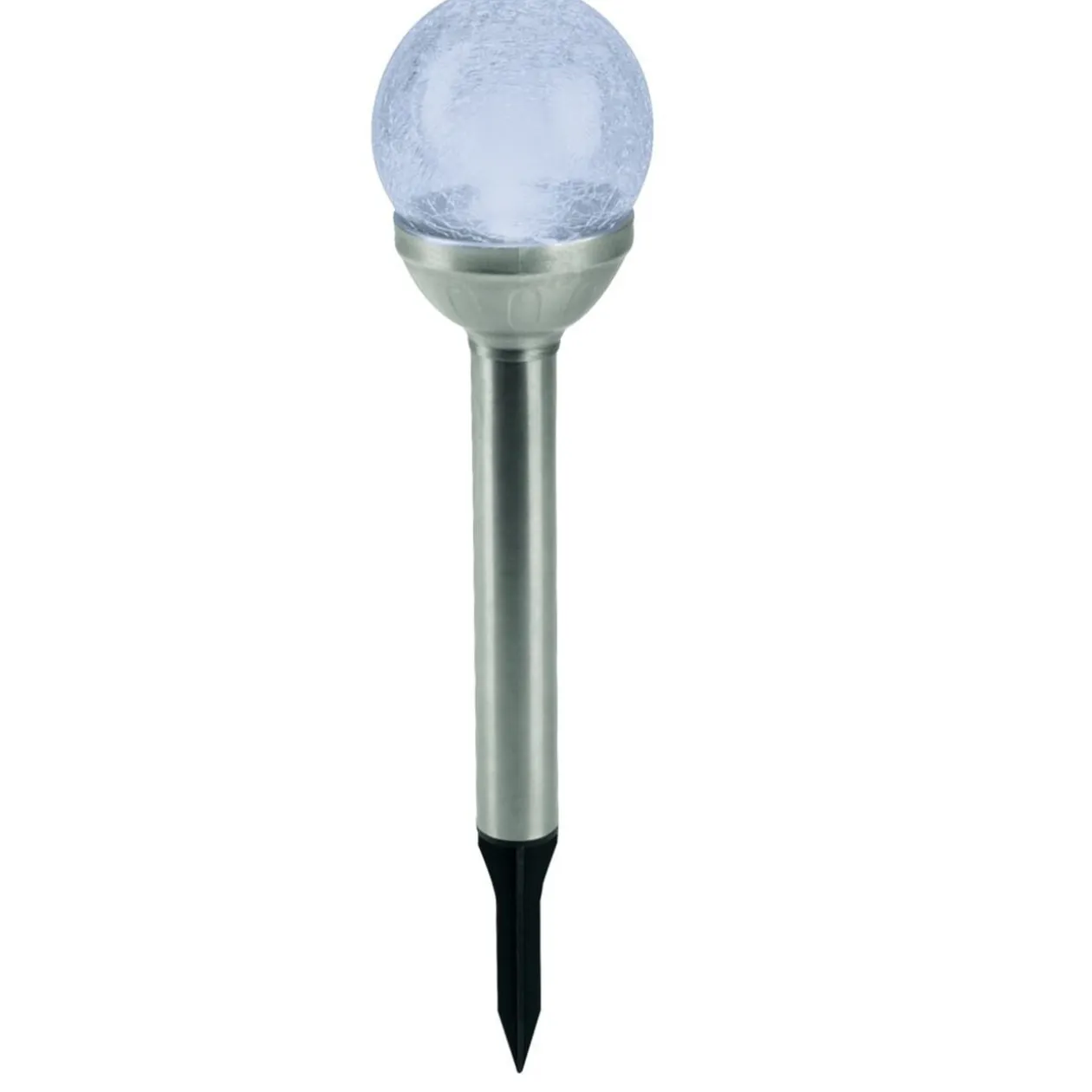 Borne solaire métal boule verre Ø8xH34cm