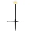 Borne solaire pique à planter x8 en plastique noir forme ampoule Ø7,5xH30,5cm