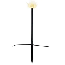 Borne solaire pique à planter x8 en plastique noir forme ampoule Ø7,5xH30,5cm