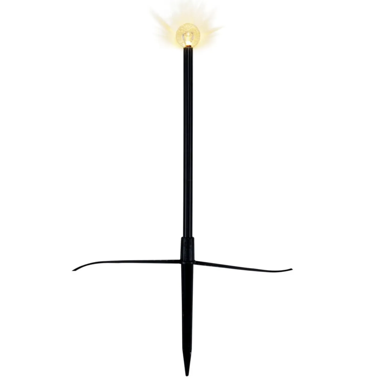 Borne solaire pique à planter x8 en plastique noir forme ampoule Ø7,5xH30,5cm