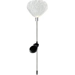 Borne solaire à planter en métal forme méduse blanche Ø20xH70cm < Gifi Sale