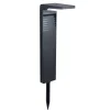 Borne solaire à planter en plastique noir forme spot 30LED 16x9xH58,5cm