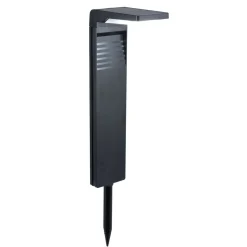Borne solaire à planter en plastique noir forme spot 30LED 16x9xH58,5cm