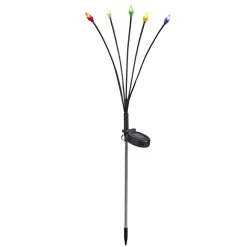 Borne solaire à planter 5 tiges forme pomme de pin LED multicolores H70cm < Gifi Outlet