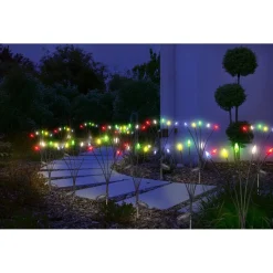 Borne solaire à planter 5 tiges forme pomme de pin LED multicolores H70cm < Gifi Outlet