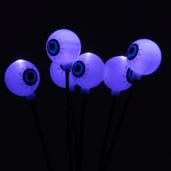 Borne solaire à planter yeux lumineux x6 plastique et acier H70cm
