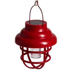 Borne solaire à suspendre rouge Ø12xH14cm < Gifi Discount