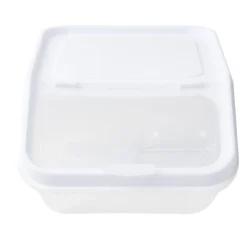 Boîte alimentaire avec couvercle et cuillère plastique blanc 23x13,5xH17,5cm