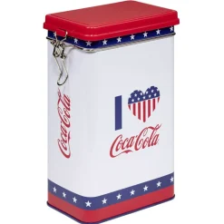 Boîte alimentaire Coca Cola rectangulaire en métal 15x8,6xH21cm