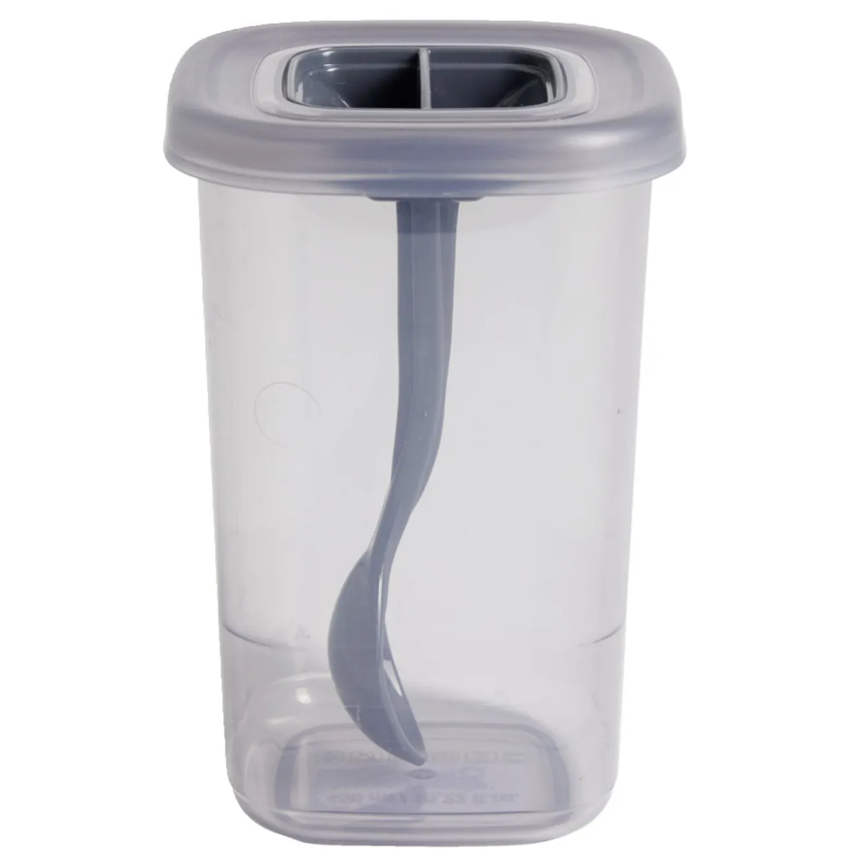 Boîte alimentaire + cuillère polypropylène gris 450mL