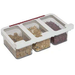 Boîte alimentaire 3en1 à fixer sur étagère L33x19xH11cm < Gifi Sale