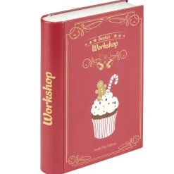 Boîte alimentaire forme livre avec décor Noël métal L19X15XH4 cm rouge < Gifi