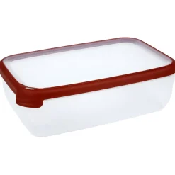 Boîte alimentaire hermétique rectangulaire transparente et rouge 4 L < Gifi Sale