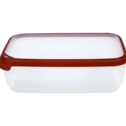 Boîte alimentaire hermétique rectangulaire transparente et rouge 4 L < Gifi Sale
