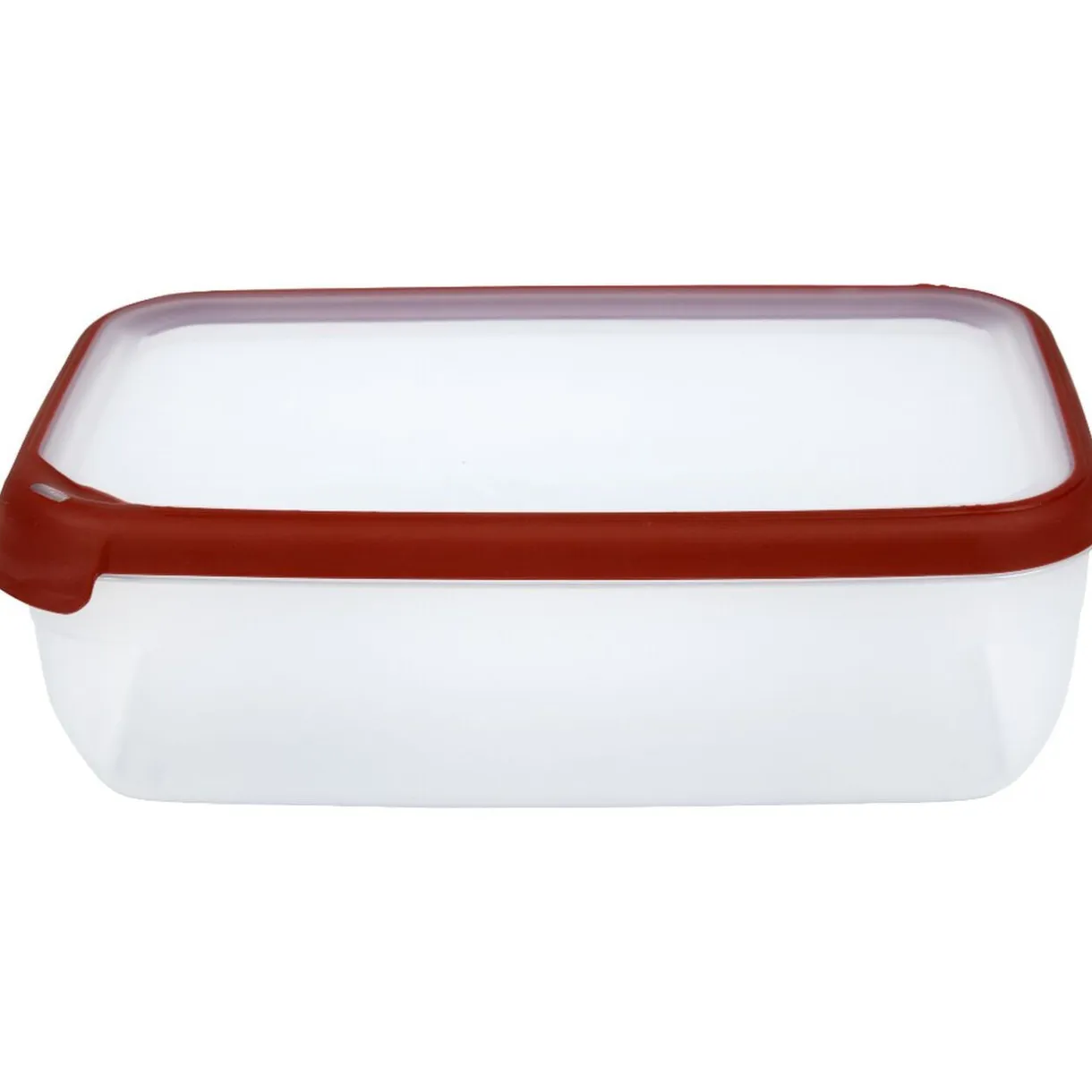Boîte alimentaire hermétique rectangulaire transparente et rouge 4 L < Gifi Sale