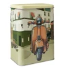 Boîte alimentaire métal décor vintage 14,5x10,5xH20cm (3 modèles)