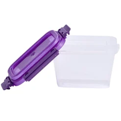 Boîte alimentaire rectangulaire 500ml Fresh System plastique transparent et violet