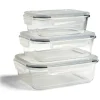 Boîte alimentaire rectangulaire en verre couvercle plastique clips 1,1L < Gifi Best