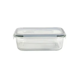Boîte alimentaire rectangulaire en verre couvercle plastique clips 1,1L < Gifi Best