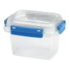 Boîte alimentaire rectangulaire transparente bleu et blanc 0,5L < Gifi Discount