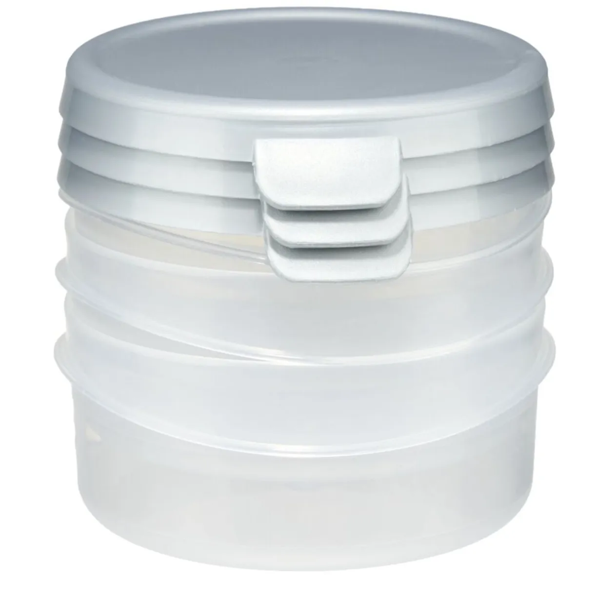 Boîte alimentaire ronde 25cl x3 plastique avec couvercle Ø10xH4cm (3 modèles) < Gifi Sale