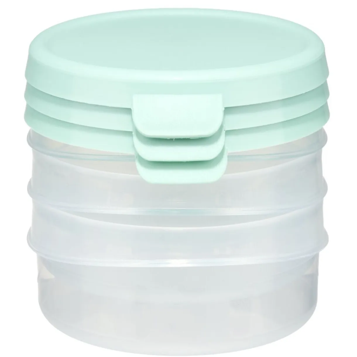 Boîte alimentaire ronde 25cl x3 plastique avec couvercle Ø10xH4cm (3 modèles) < Gifi Sale