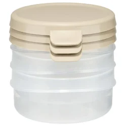 Boîte alimentaire ronde 25cl x3 plastique avec couvercle Ø10xH4cm (3 modèles) < Gifi Sale