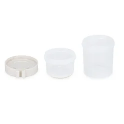 Boîte alimentaire ronde 530ml avec cuillère et compartiment plastique Ø11xH18cm (2 modèles)