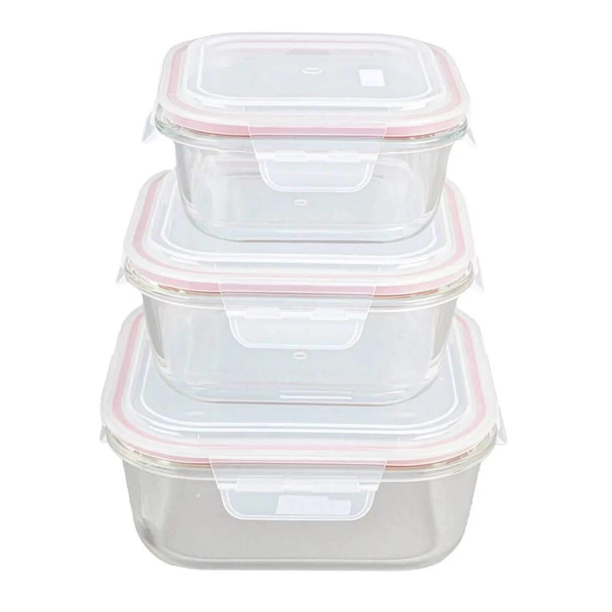 Boîte alimentaire x3 en verre avec couvercle plastique hermétique 0,5/0,8/1,1L < Gifi Best
