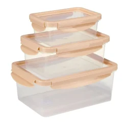 Boîte alimentaire x3 plastique et silicone 500/1200/2200ml (2 modèles rose ou vert) < Gifi Sale