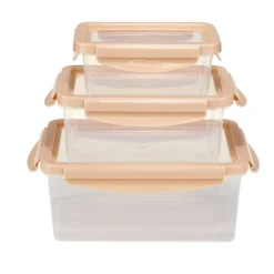 Boîte alimentaire x3 plastique et silicone 500/1200/2200ml (2 modèles rose ou vert) < Gifi Sale