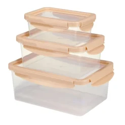 Boîte alimentaire x3 plastique et silicone 500/1200/2200ml (2 modèles rose ou vert) < Gifi Sale