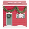 Boîte aux lettres Noël décorative métal rouge traditionnel 10xH25cm