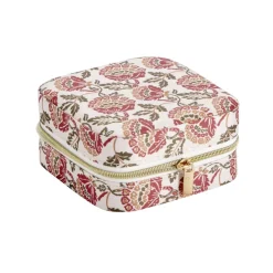 Boîte à bijoux motif coloré indien petit modèle 10x10xH5cm (2 modèles)