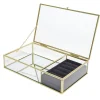 Boîte à bijoux métal et verre 23x14,5xH5cm (2 modèles doré ou noir) < Gifi Best