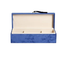 Boîte à bijoux velours bleu motif système solaire doré 28x10,5xH9cm < Gifi Discount