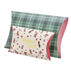 Boîte cadeau berlingot x2 fantasia Joyeux Noël 12,5x21cm et tartan 18,5x29cm