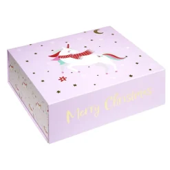 Boîte cadeau Noël pliable enfant licorne ou dinosaure 35x30cm (2 modèles) < Gifi Outlet