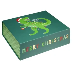 Boîte cadeau Noël pliable enfant licorne ou dinosaure 35x30cm (2 modèles) < Gifi Outlet