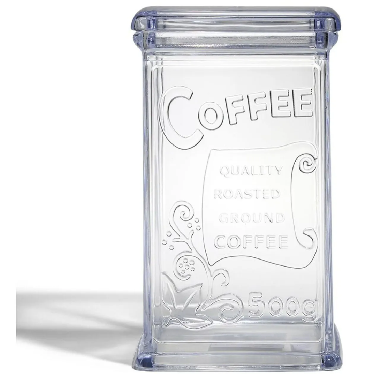 Boîte à café 500g en plastique transparent 11,5x9xH19cm