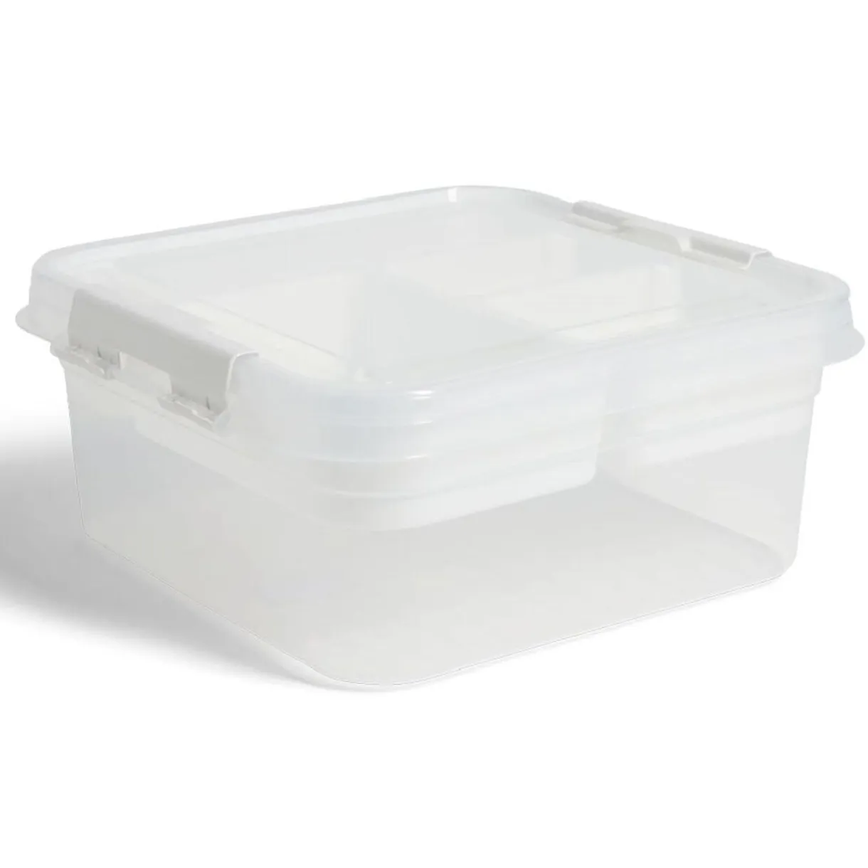 Boîte à compartiments 2 niveaux de rangement 26x25xH11cm < Gifi New