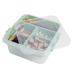 Boîte à compartiments 2 niveaux de rangement 26x25xH11cm < Gifi New