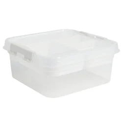 Boîte à compartiments 2 niveaux de rangement 26x25xH11cm < Gifi New