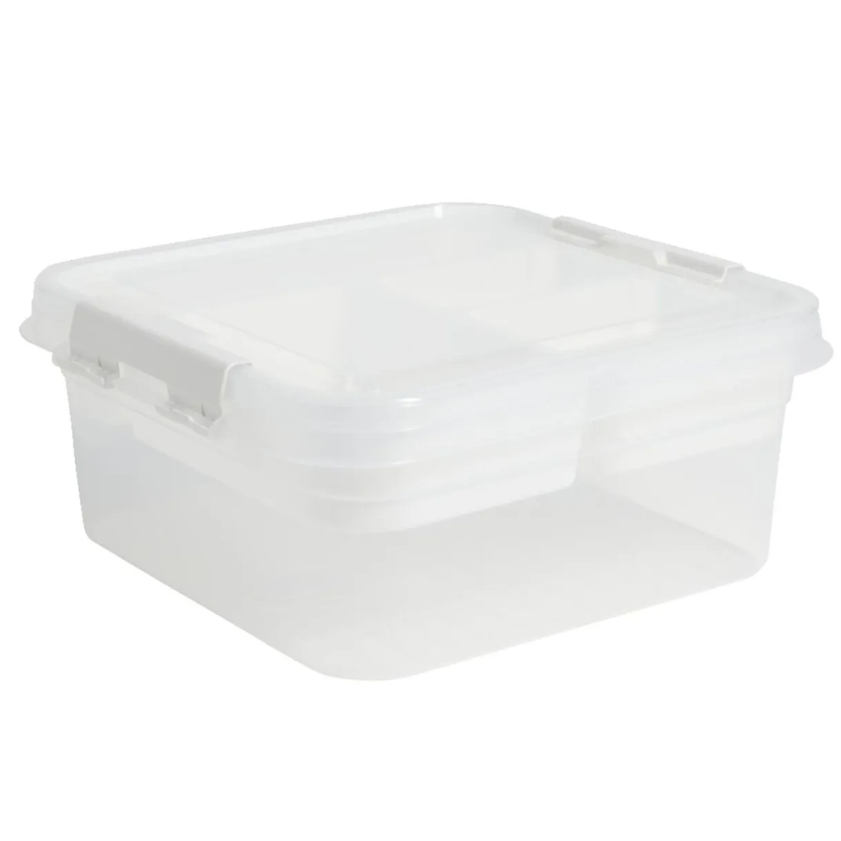 Boîte à compartiments 2 niveaux de rangement 26x25xH11cm < Gifi New