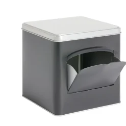 Boîte conservation avec ouverture métal noir et gris 14,5x14,5x14,5cm < Gifi Sale